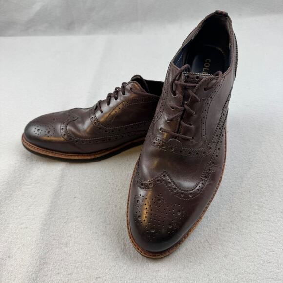 Cole Haan Grand OS Wingtip Oxford Shoes Men\'s 12M Brown Leather Brogue Lace Up main image 9